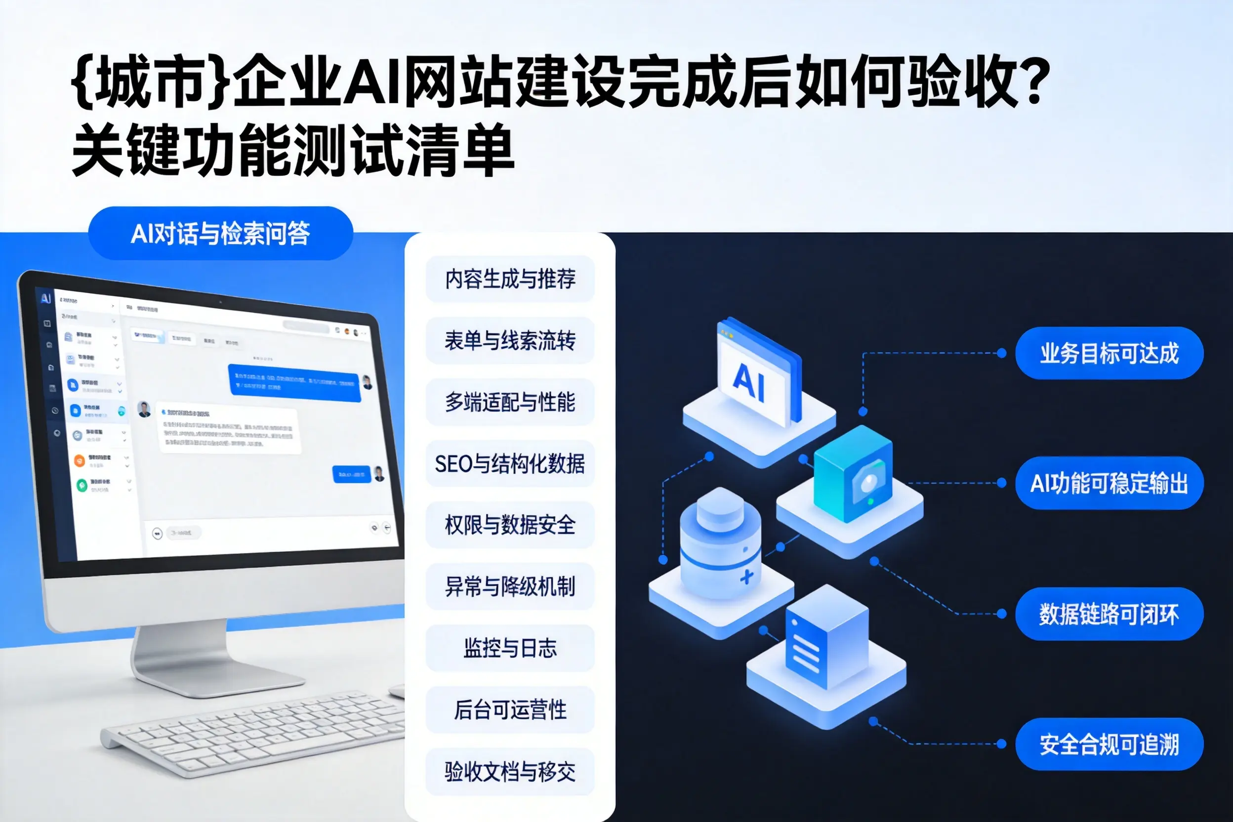 铁门关企业AI网站建设完成后如何验收？关键功能测试清单