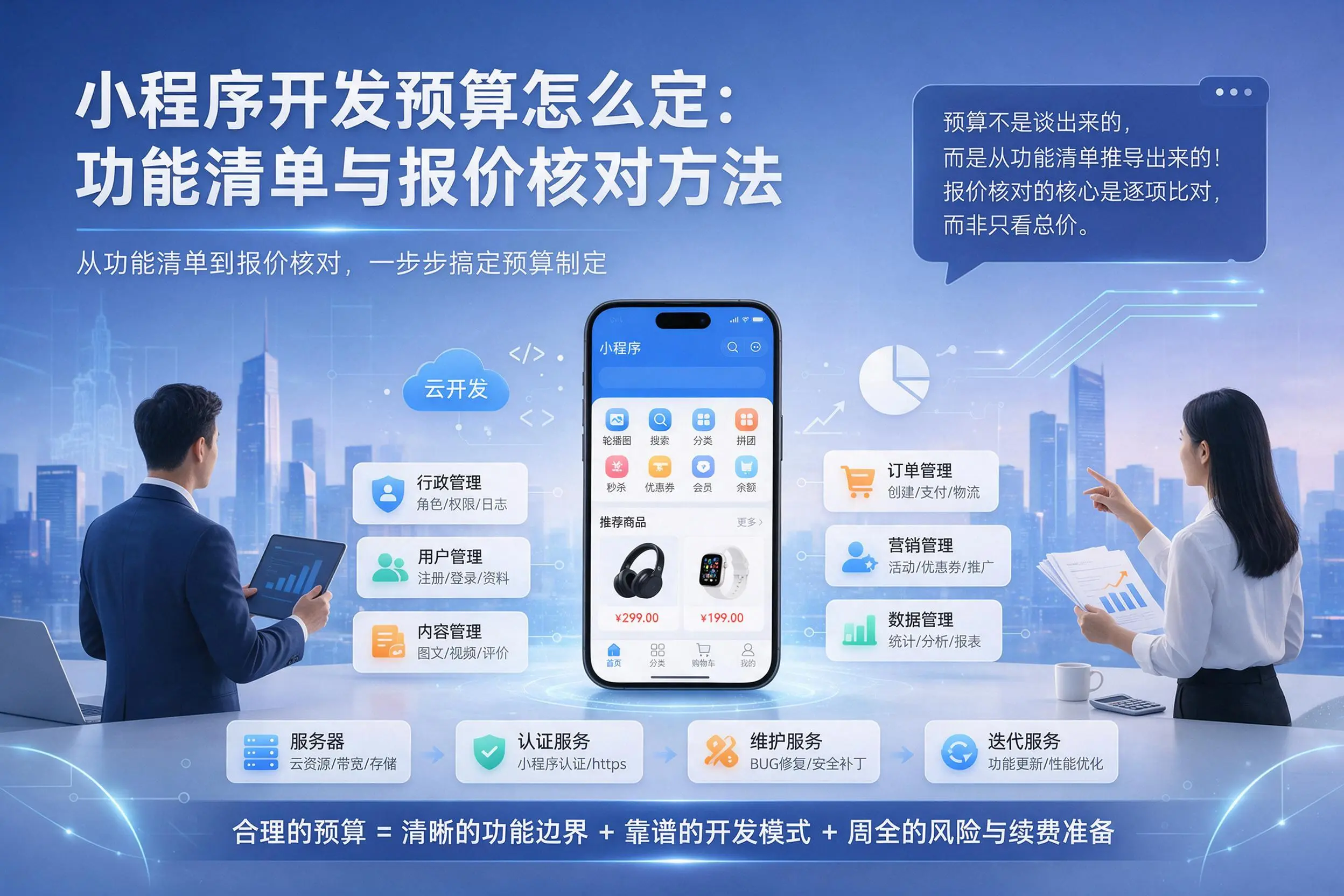 铁门关小程序开发预算怎么定:功能清单与报价核对方法