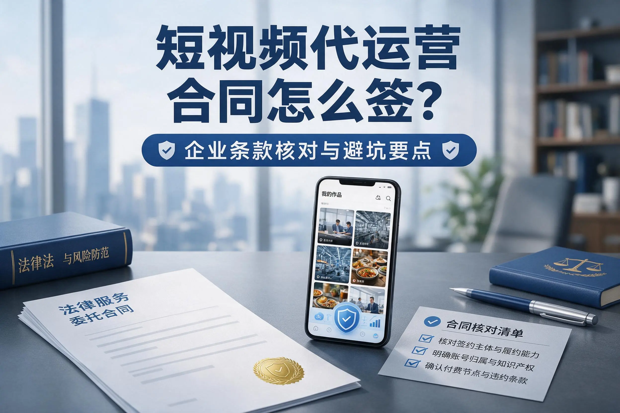 短视频代运营合同怎么签？铁门关企业条款核对与避坑要点