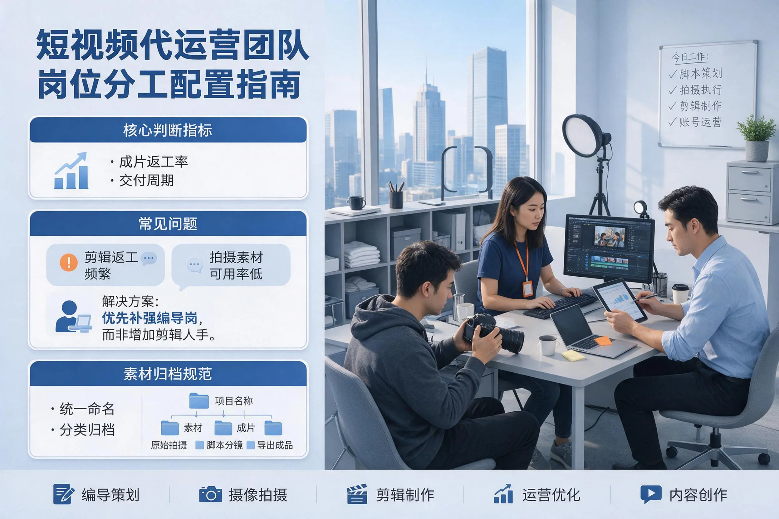 短视频代运营团队如何配置？铁门关企业岗位分工科普说明