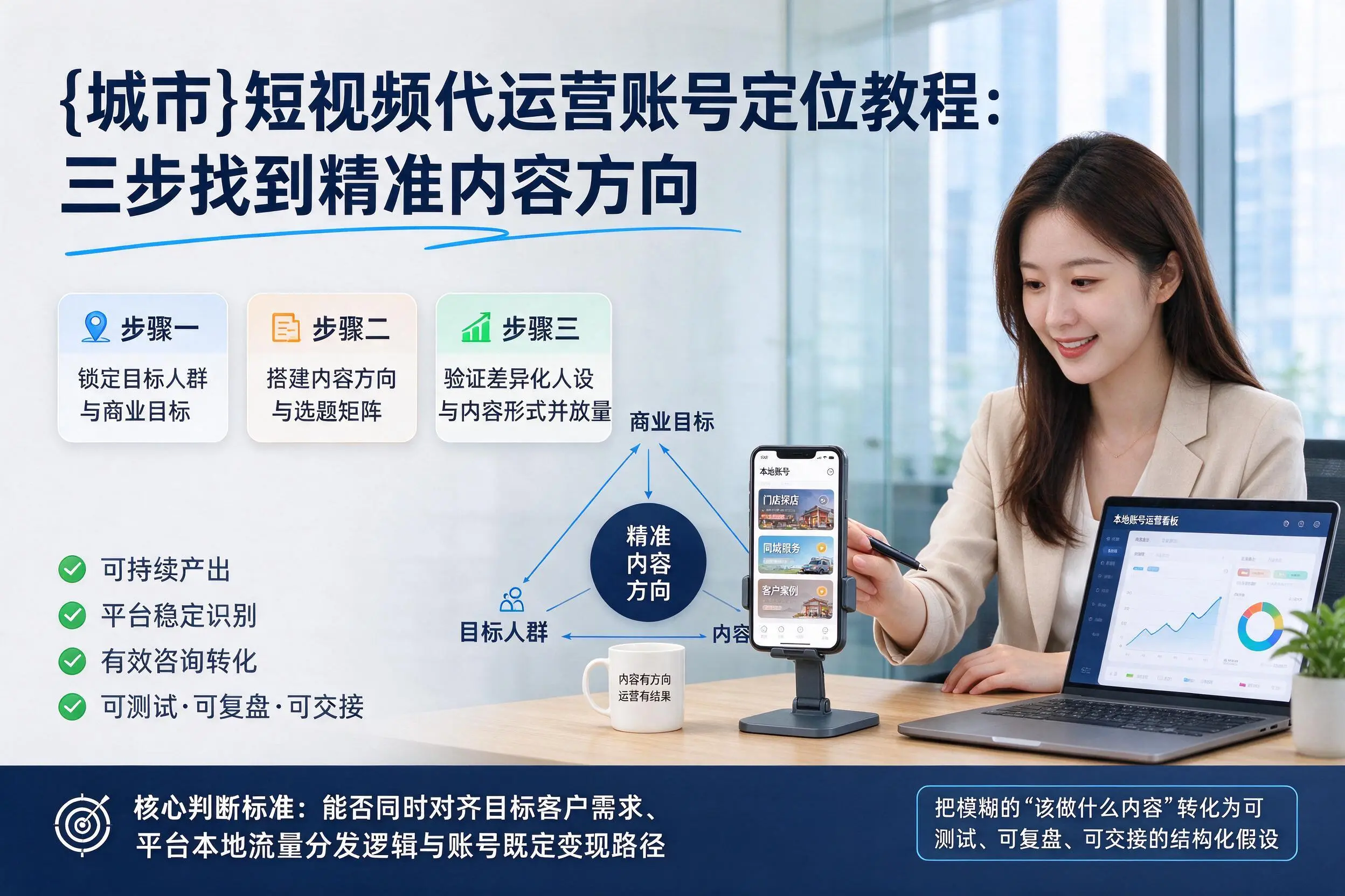 铁门关短视频代运营账号定位教程：三步找到精准内容方向