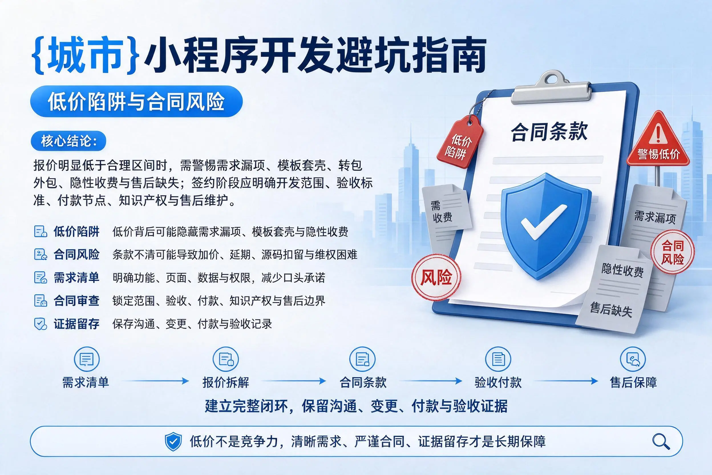 铁门关小程序开发避坑指南:低价陷阱与合同风险