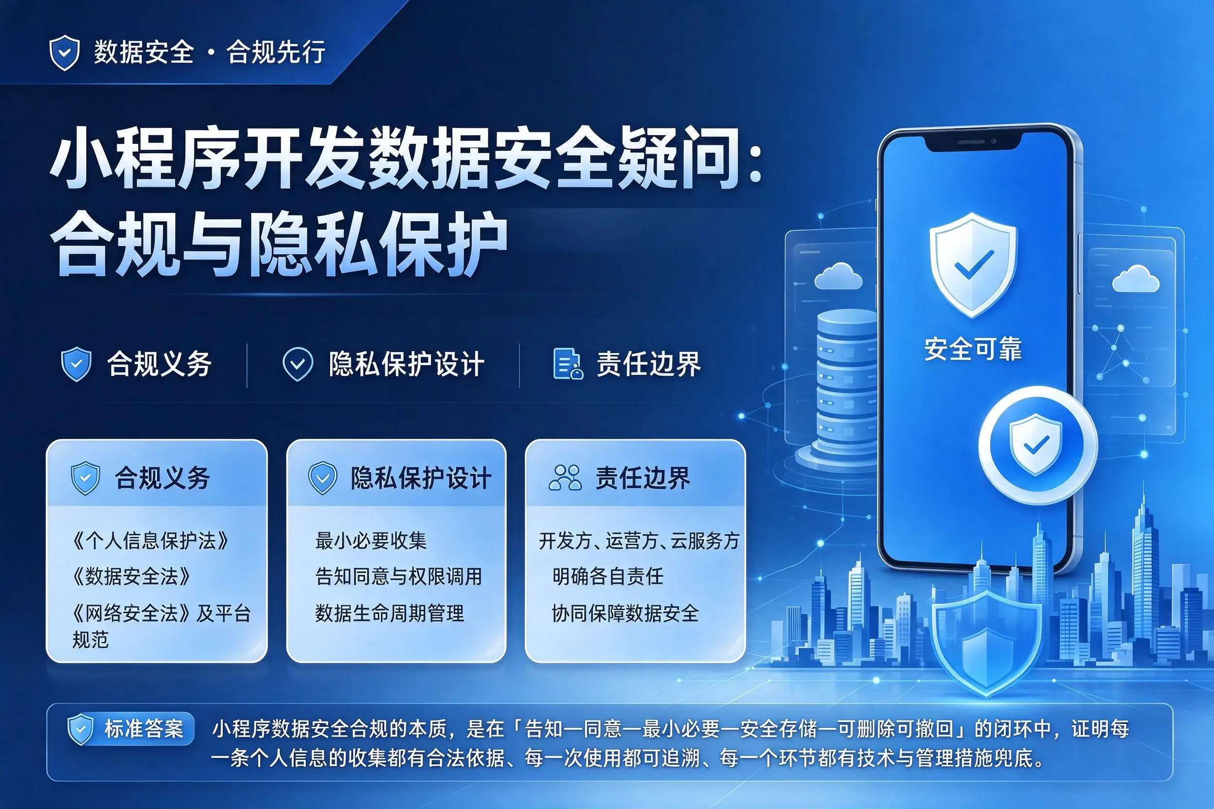 铁门关小程序开发数据安全疑问：合规与隐私保护
