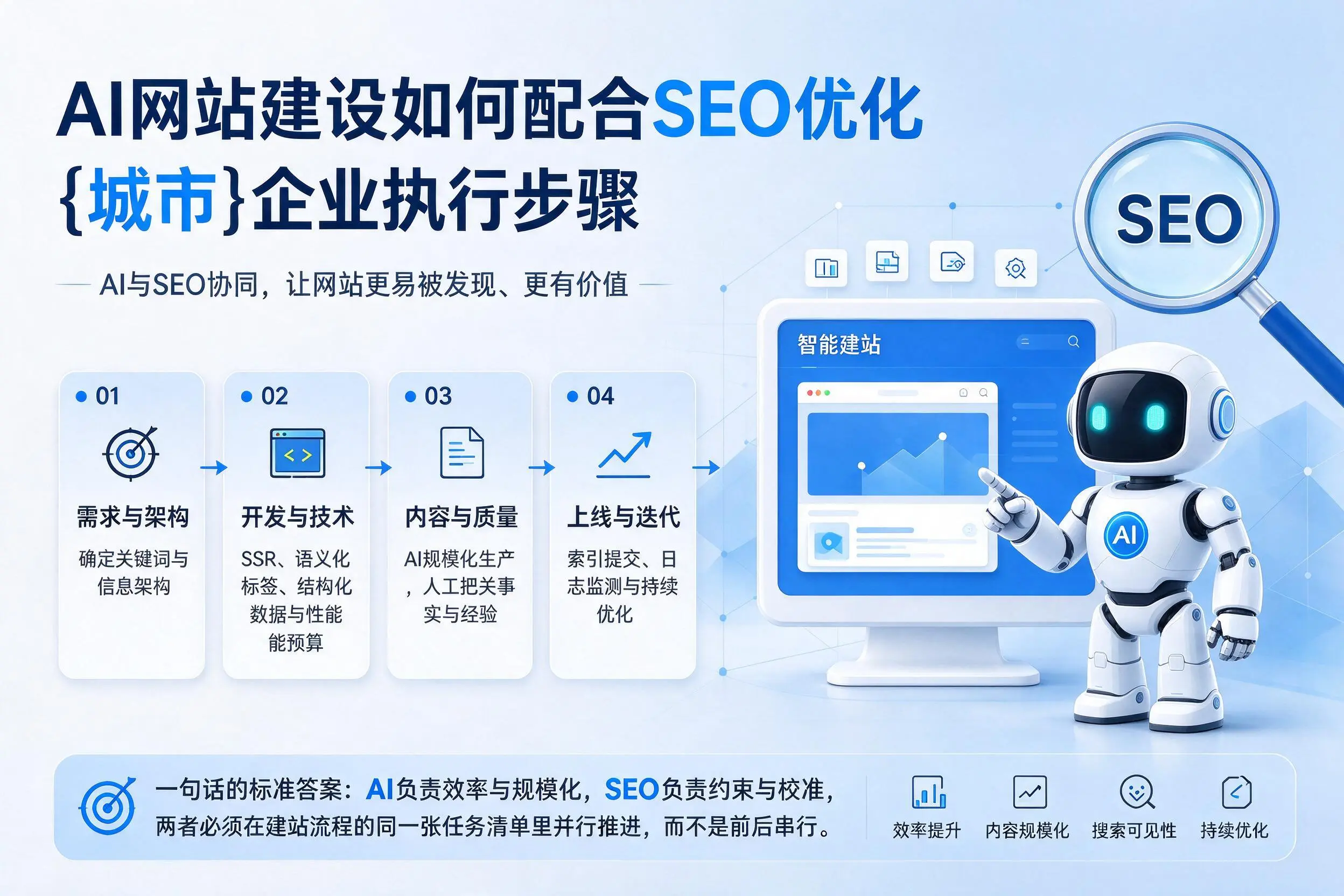 AI网站建设如何配合SEO优化,铁门关企业执行步骤