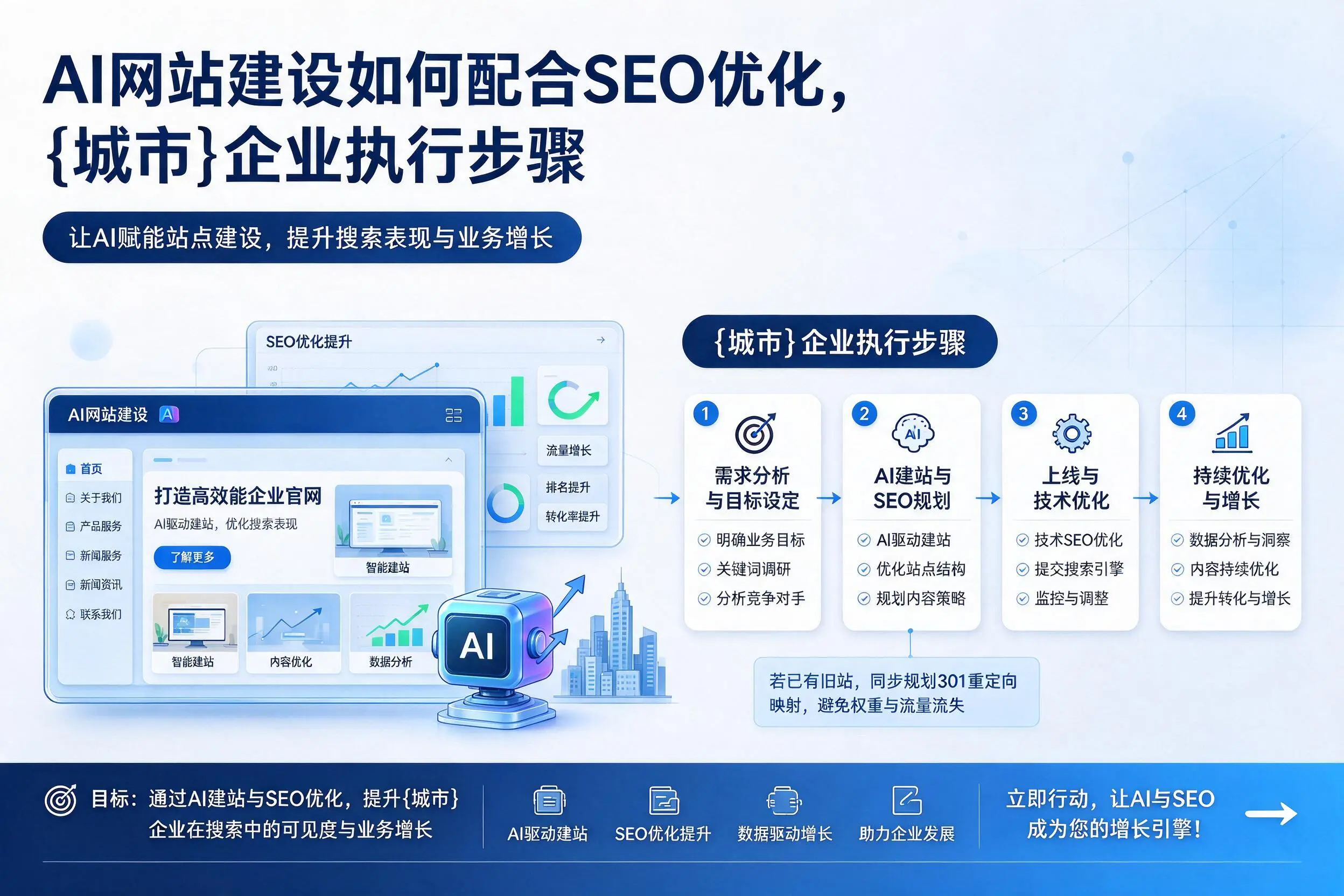 AI网站建设如何配合SEO优化,铁门关企业执行步骤