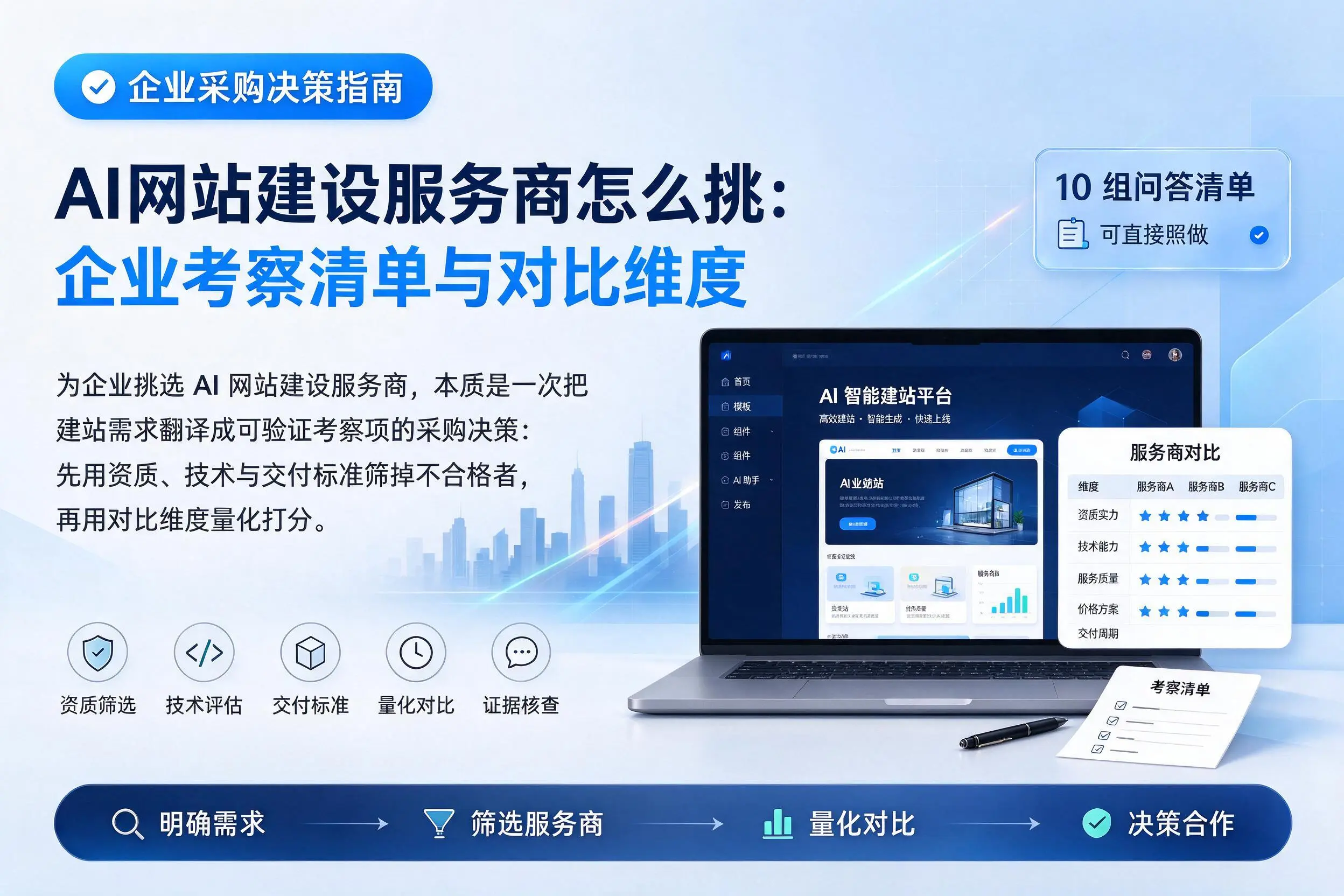 AI网站建设服务商怎么挑：铁门关企业考察清单与对比维度