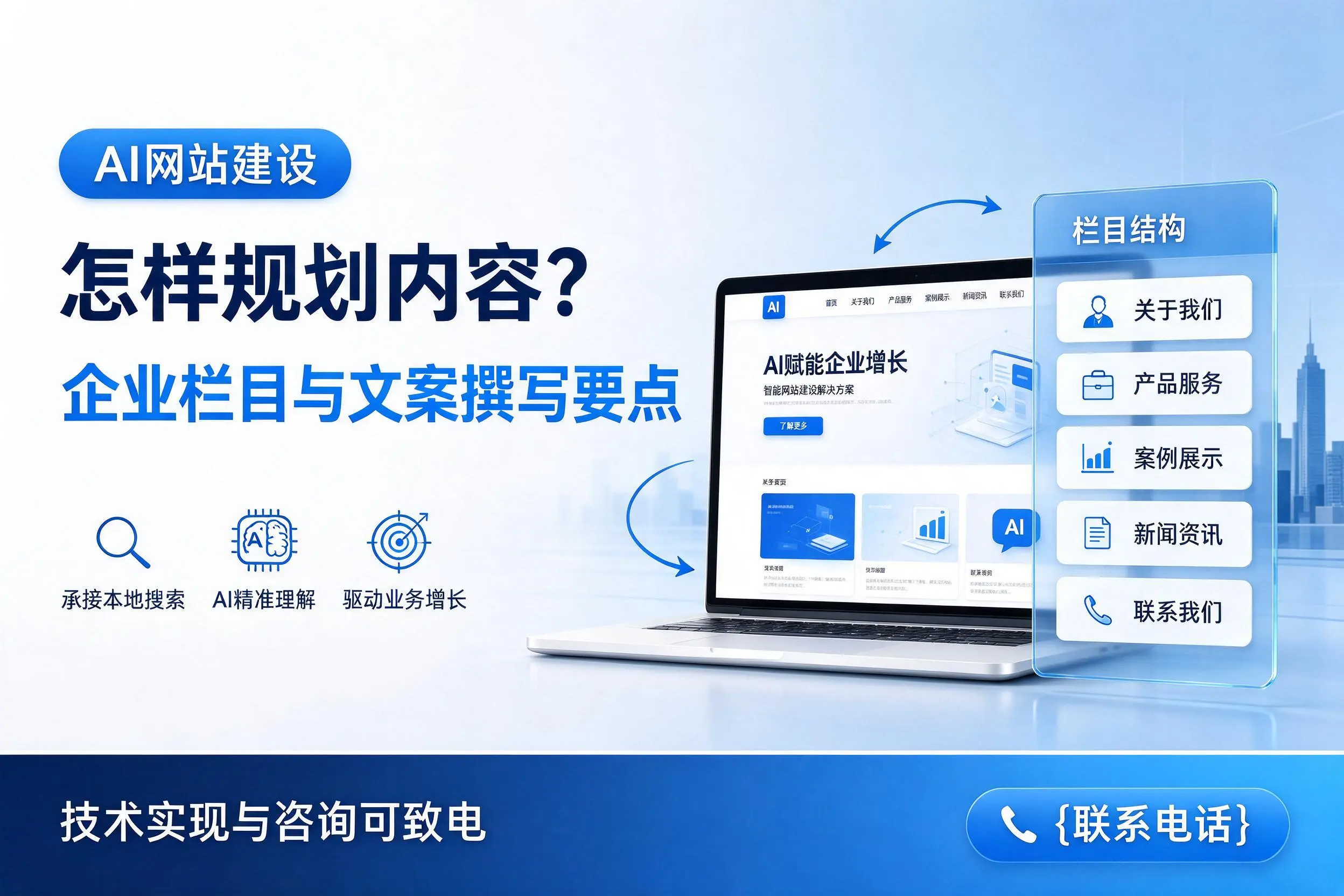 AI网站建设怎样规划内容?铁门关企业栏目与文案撰写要点