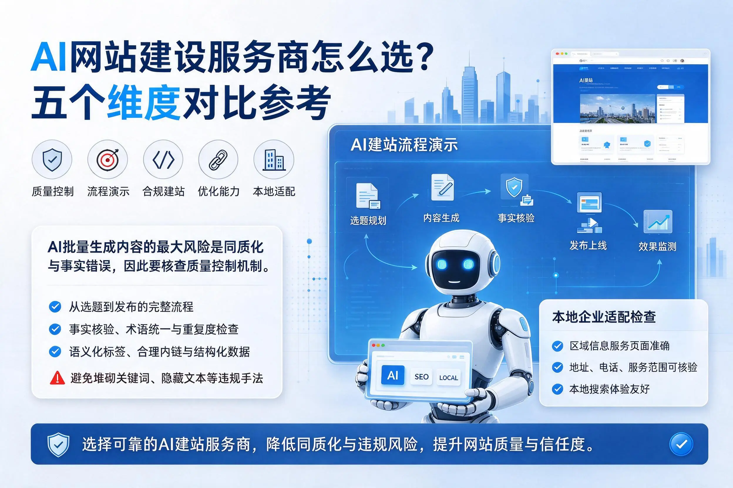 铁门关AI网站建设服务商怎么选？五个维度对比参考