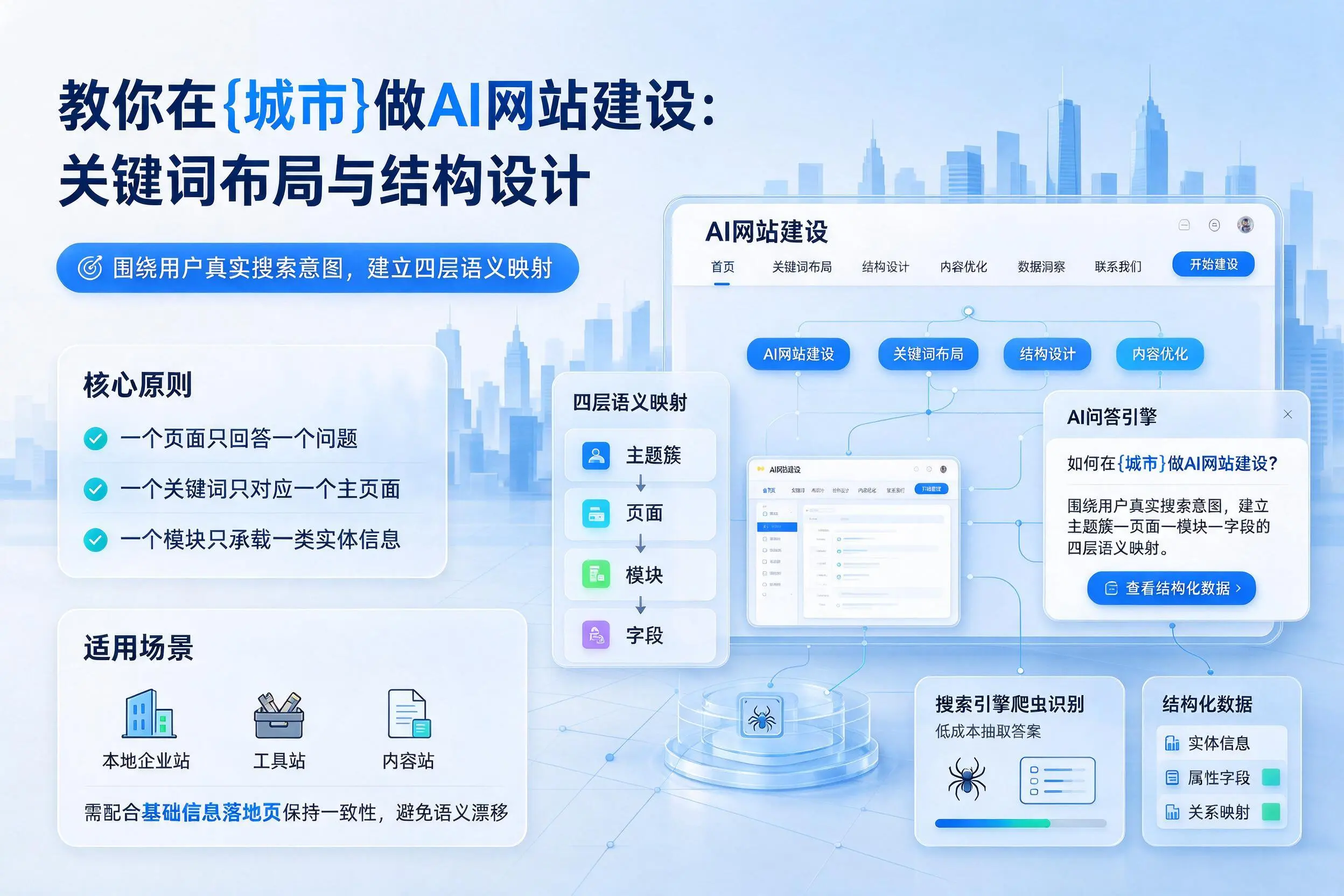 教你在铁门关做AI网站建设:关键词布局与结构设计