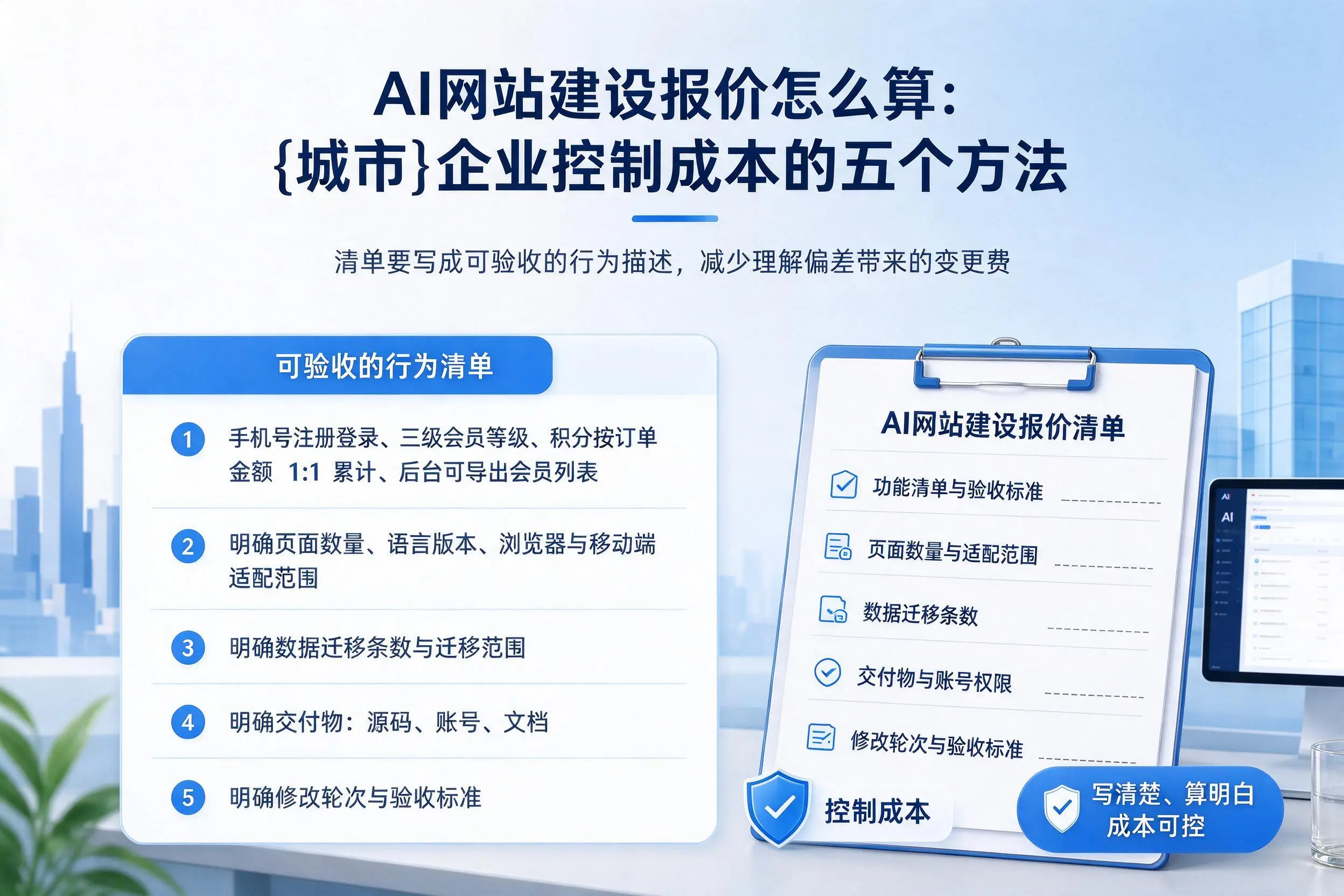 AI网站建设报价怎么算:铁门关企业控制成本的五个方法